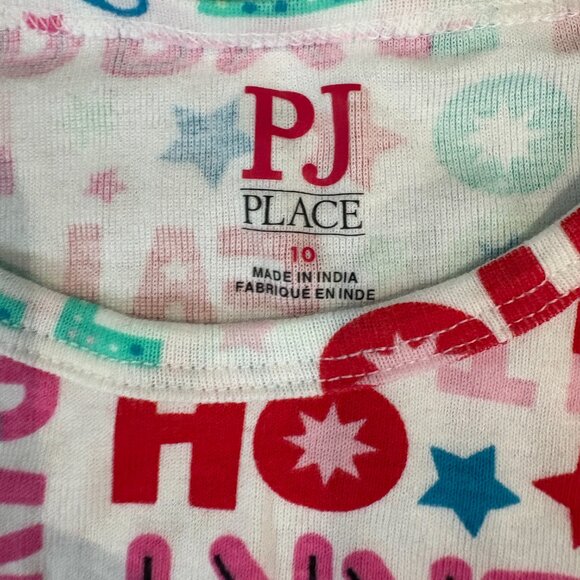 Children's Place Girls Christmas Words Cotton Pajamas (SKU:132G) - Picture 5 of 6